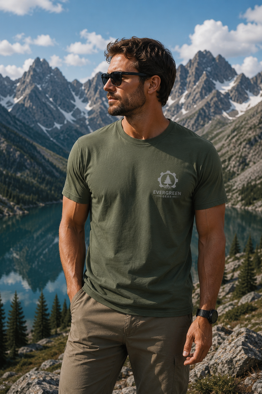 Military Green USA-Made 100% Ringspun Cotton T-Shirt