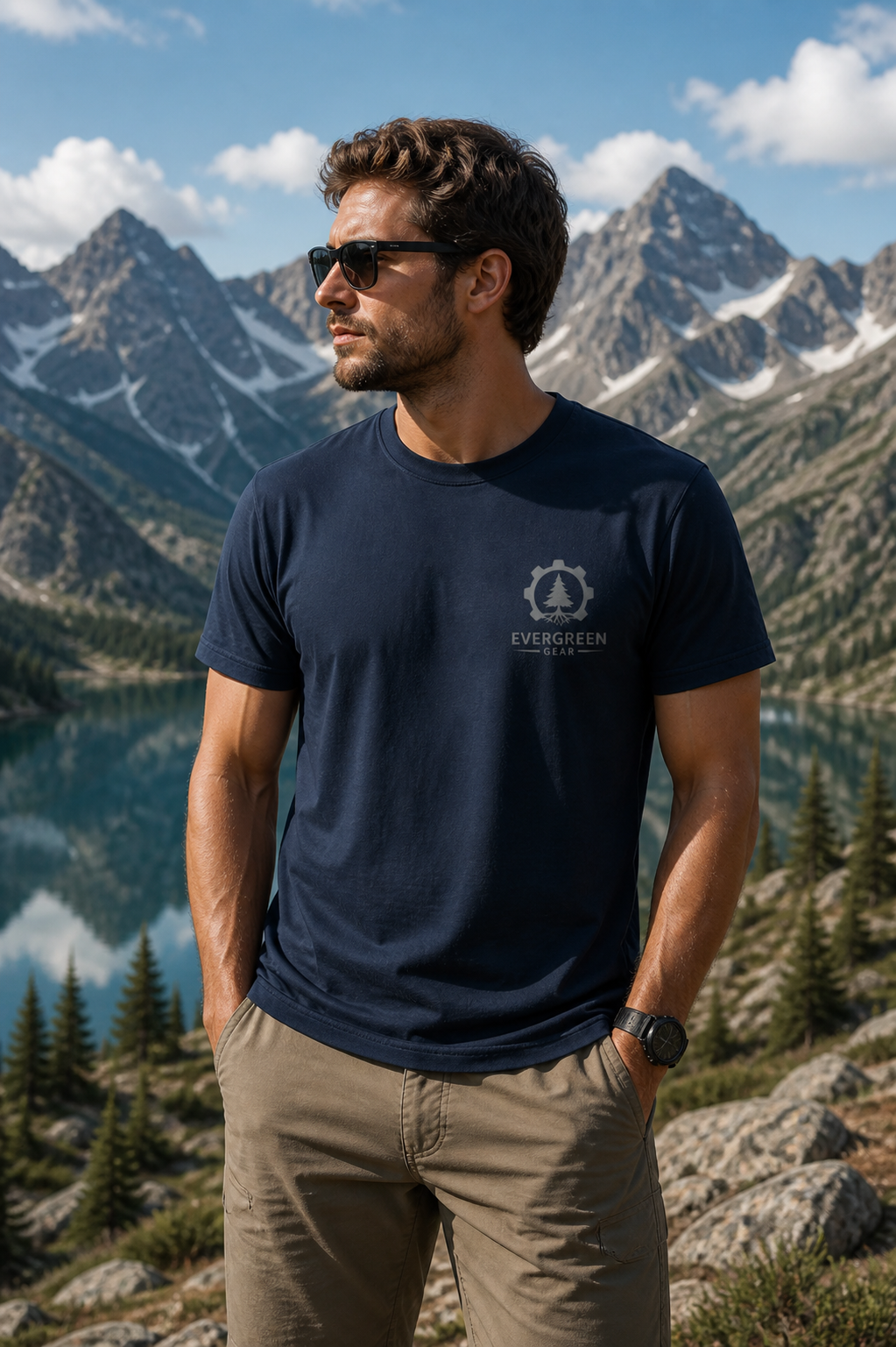 NAVY USA-Made 100% Ringspun Cotton T-Shirt