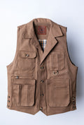 Duck canvas tool vest and utility vest for tradesmen and outdoorsmen. Brown Duck Canvas. USA Made