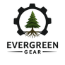 Logo of Evergreen Gear with a tree and gear design on a white background